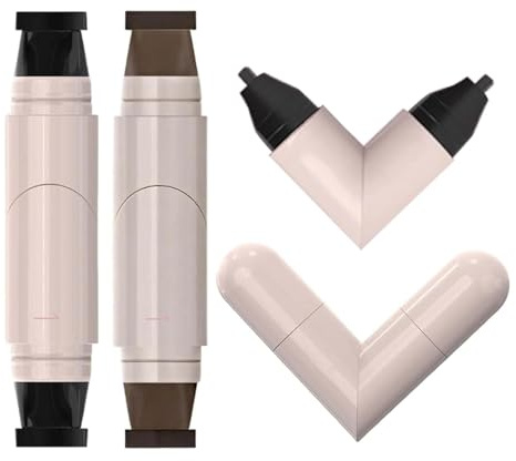 YIBABY Lot de 2 tampons pliables en gel pour eyeliner - Crayon à double extrémité pour des ailes parfaites - Outil imperméable pour les yeux - Stylo anti-taches pour débutants (noir + marron)