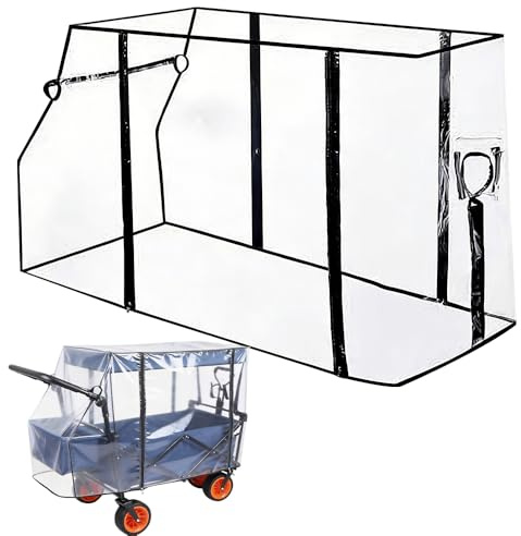 Habillage Pluie Universelle pour Chariots, Pengrity Transparente Housse de Pluie, Accessoire de Protection Contre la Pluie pour Chariot de Camping, Chariot de Plage Poussette