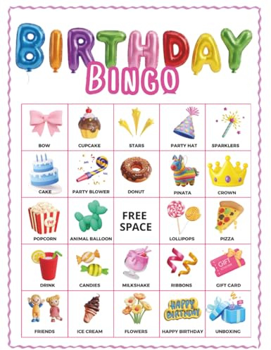 Birthday Bingo Game: 38 Player Celebration Game for Kids Parties, Classroom Birthdays, Birthday Activity