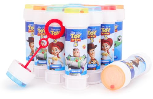 Toyland®-paket med 12 bubbelbaljor med trollstavar, 60 ml lösning och lock för nytt labyrint - fickpengar och festväska Leksaker (Toy Story)