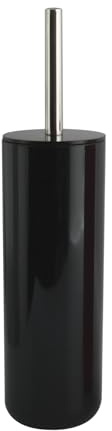 MSV Scopino WC Portascopino WC Contenitore per scopa INAGUA - Set WC da appoggio in polistirolo Scopino con manico in acciaio inossidabile nero