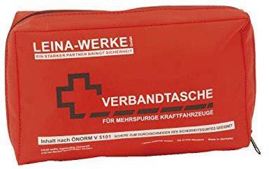 LEINA-WERKE GmbH REF30020 ÖNORM V5101 - Bolsa de Primeros Auxilios, Color Rojo y Blanco