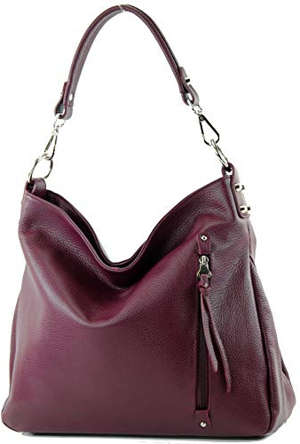 modamoda de T183 Damen Schultertasche Business Bag Groß Echtleder handmade in Italy