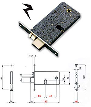 Omec 49657 378 Serrure Électrique E60, Cylindre Ovale F16, neutre