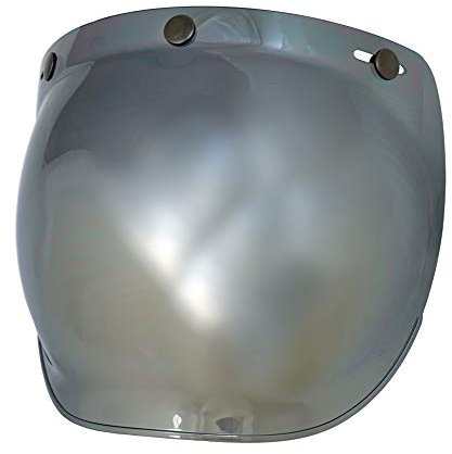 FK VISORS Visiera Vintage Bubble a 3 Bottoni, specchiata Argento