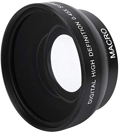 Lenti della Macchina Fotografica - Obiettivo Grandangolare 0.45X per Videocamera da 49 mm - Fotocamera Impermeabile/Antigraffio/Antiolio Len