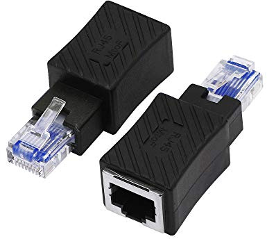 YACSEJAO Cat5e/Cat6 RJ45 Ethernet Adapter，2Pack Ethernet RJ45 / 8P8C Male to Female Adapter，Support Cat6 / Cat5e / Cat5 Standard LAN Cable