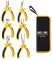 DOWELL Juego de 6 mini alicates, punta de aguja diagonal, punta larga, punta doblada, corte y linesman para hacer manualidades, reparar dispositivos electrónicos con bolsa