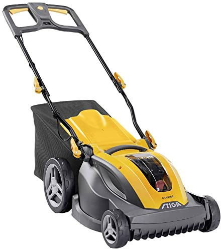 STIGA Combi 344e Akku-Rasenmäher mit Akku, Ladegerät, verstellbare Stange, Softgriff, mit S
