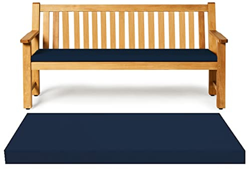 Dazzle Collection Waterproof seat pads for garden chairs Indoor & Outdoor Garden Sofa Foam Seat Pad patio bench Cushions Pad (3 Seater Bench 140CM x 45cm x 5cm, Navy)