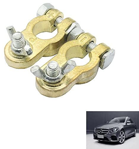 Terminali Morsetti di Batteria 12V,Terminali con Bulloni M8,Morsetto Positivo e Negativo,Terminali di Batteria per Batteria in Rame per Auto,2 Pezzi
