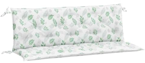 vidaXL Gartenbank-Auflagen 2 STK. Blattmuster 150x50x7 cm Stoff