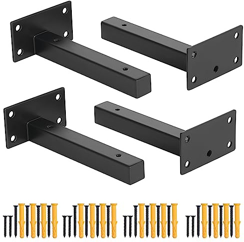 Faankiton 4 Pièces Équerre Étagère de Fixation, Supports D'étagère Murale, Support Flottant Industriels, Équerre Étagère Industrielle 20 mm D'épaisseur, Capacité de Charge : 40-60kg (15CM)