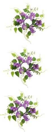 ifundom 3st Künstliche Leuchtergirlande Kerzenhalter Für Tischdekoration Kerzenring Mit Künstlichen Blumen Hochzeitskerzenringe Kerzenringe Kränze Violett Teelicht Europäischer Stil Stoff