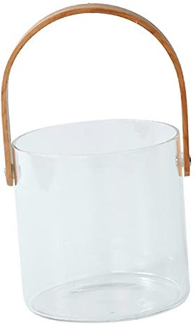 Milisten Cabas De Cristal Contenedores De Frutas Cubo Enfriador Tina De Enfriamiento Cubeta De Hielo Cubo De Hielo Claro Cubo De Hielo con Asa Cerveza Congelador Nórdico Piel Sintética