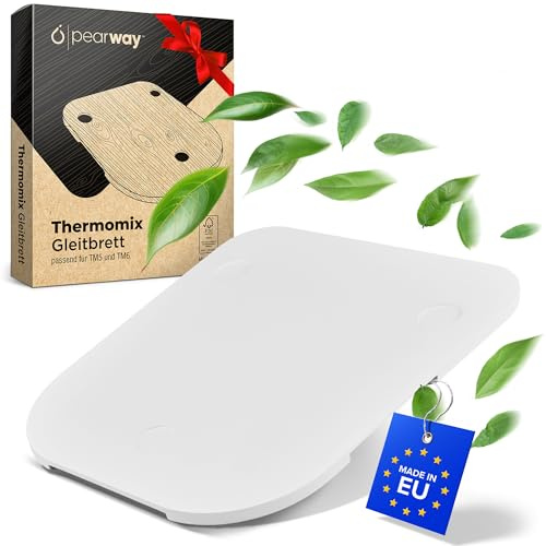 Gleitbrett für Thermomix TM6 & TM5 | Premium Thermomix Gleitbrett aus FSC HOLZ MADE IN EU | leicht gleitendes Rollbrett/Brett mit Slider | das perfekte Zubehör für ambitionierte Hobbyköche - WEIß