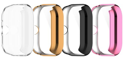 Funda compatible con Redmi Watch 4 Funda Protectora TPU All Around Con Protector de Pantalla Ultrafino para Xiaomi Redmi Watch 4 Accesorios (4 unidades)