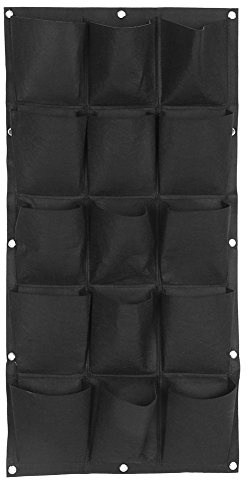 WPKD BLUEIY Vertikal Pflanzentaschen,Vertikale Pflanztasche aus Filz, Mehrere Taschen Zum Aufhängen,Pflanzbeutel,Wiederverwendbar,für Garten,Balkon,Außenbereich (15 Bissen)
