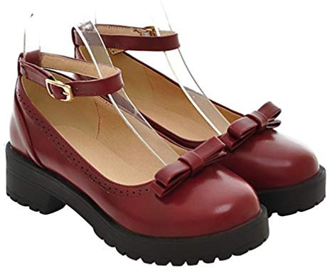 Holibanna 1pair Fashionable Spring Bowknot Single Shoes for Women Simple and Footwear Anti- Sole Elegant Design Red