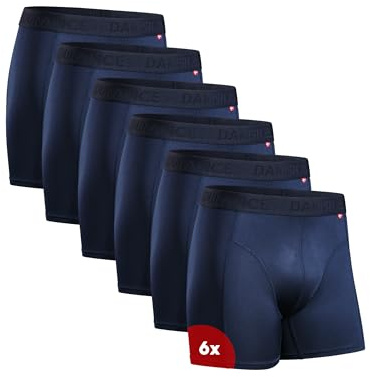 DANISH ENDURANCE Sportkalsonger för män, Snabbtorkande, Utan skav, Multipack, Med vanliga eller långa ben, 6 Pack Blå 3XL