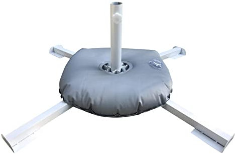 Metal Foldable Garden Parasol Cross Base Cantilever Umbrella Stand with Water Bag White Patio Umbrella Base for Sun Shade and Outdoor Use
