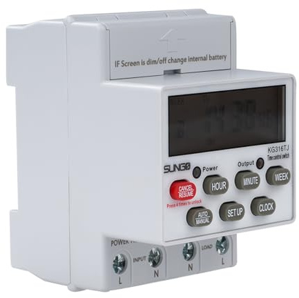 Jadeshay Temporizador Digital, Interruptor Horario Programable 16 Grupos Pantalla LCD 1 Minuto - 168 Horas Temporizador de Contro para Iluminación Eléctrica y Riego