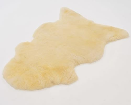 Medical Relugan - Alfombra de piel de oveja 100% natural, hipoalergénica y terapéutica, alivio del dolor, prevención de úlceras por presión y máxima comodidad, 105-115 cm (blanco)