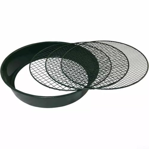 Feeshoppher Gartensieb, 3 Stück, Bodensieb, Edelstahl, stapelbar, Bodensieb-Set, wiederverwendbar, Gartenerde, Sieb, Set, tragbarer Kompost-Steinsieb für Gartenarbeit