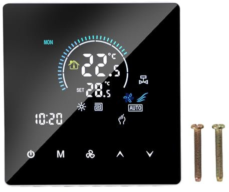 Termostato Digital con Función de Bloqueo Infantil para la Oficina en Casa 5 a 60 ℃ Mall Programable Ajustable Hotel Air Acondicionador Central Agua Pantalla Táctil Pantalla de