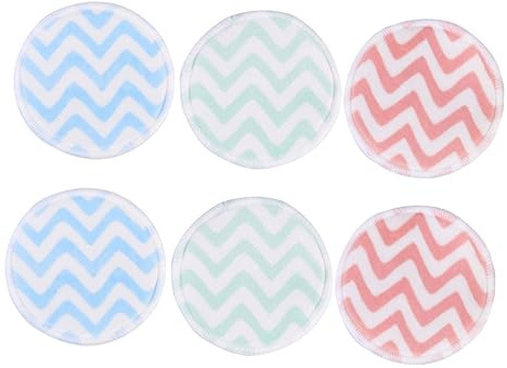 WRITWAA 6 Stück Make-up-Entferner-Pad abgerundeter Hauch Wiederverwendbare Wattepads für das Gesicht Kosmetik-Pad waschbare abschminkpads Make-up-Puff Puderquaste rund Bambusfaser