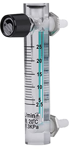 Gas Flowmeter, Digital Gas Meter for Oxygen, Air and Measurement, 2.5-25LPM Stream Meter with Control Valve