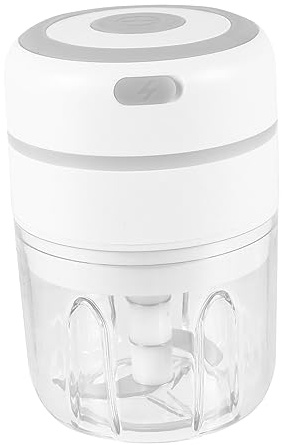 Sosoport Presse-ail Électrique Portable 250 Ml En Plastique Abs Blanc, Lame Inox Multifonction Pour Ail Et Gingembre, Usage Ménager, Broyeur Compact Sans Fil Cuisine Et Barbecue