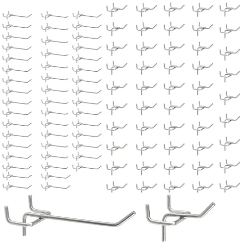 iguTrail 100X Lochwandhaken, Stecktafel Haken Werkzeugwand Haken für Verkaufsdisplays (5cm, 10cm)