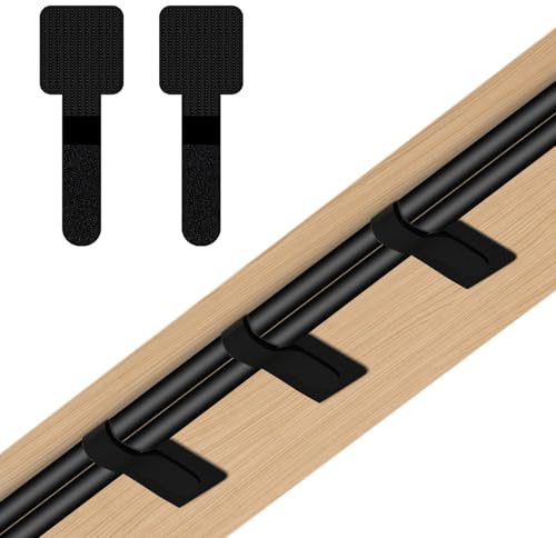 LAIVIYA 50 pezzi in per cavi autoadesivo, supporto per cavi di ricarica, clip per cavi, organizer sotto la scrivania, passacavo da parete, supporto per cavi di fissaggio, nero