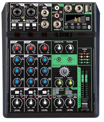 Mezclador De Audio Profesional Consola De Mezcla De Sonido Portátil De 8 Canales 48V 16 Bluetooth USB PC Play Record Ampliamente Aplicable