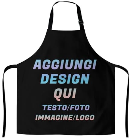 Grembiule Da Cucina Personalizzata Uomo & Donna – Il Tuo Con Foto Testo Testo, Immagine O Foto, Grembiule Maestra Personalizzate, Grembiule Chef, Idea Regalo Unica Per Cucina & Barbecue