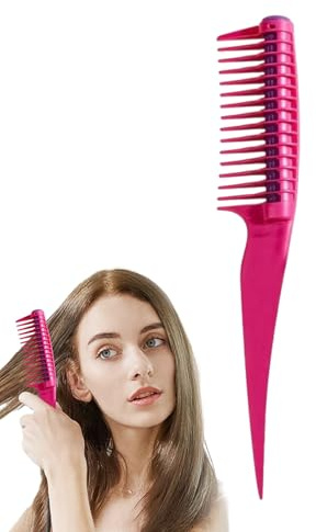 Pettine con rullo, 28 cm x 5,4 cm, pettini anti giunzione, pettini per | tinture per capelli, pettine districante con manico a coda appuntita, pettine per capelli a punta per capelli con punta a cod