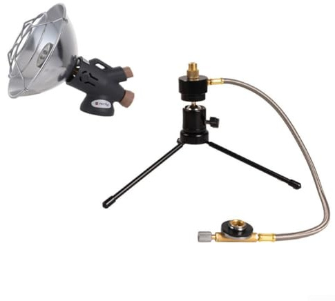 Chauffage à gaz portable d'extérieur avec allumage électrique, base pliable, trois réglages de chaleur, joint d'étanchéité de sécurité pour la pêche en hiver et le camping (E)