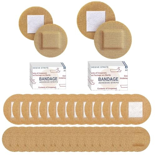 300 Unidades Tiritas Redondas,22 MM Y 25 MM Apositos Redondos,Elásticas Tiritas Redondas Pequeñas,Hipoalergénicas Y Transpirables,Adecuadas Para Heridas Pequeñas