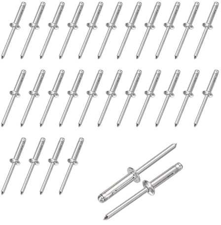 sourcing map 50 rivetti a testa larga in alluminio da 5/32 x 9/16 multi-grip per riparazioni automobilistiche, kayak, barche, edifici e contenitori