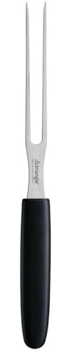 triangle Aufschnittgabel 10 cm - Serviergabel Edelstahl, Made in Germany | Zweizinkige Vorlegegabel für Aufschnitt, Käse & Braten – Griff glasfaserverstärktes Polyamid, spülmaschinengeeignet