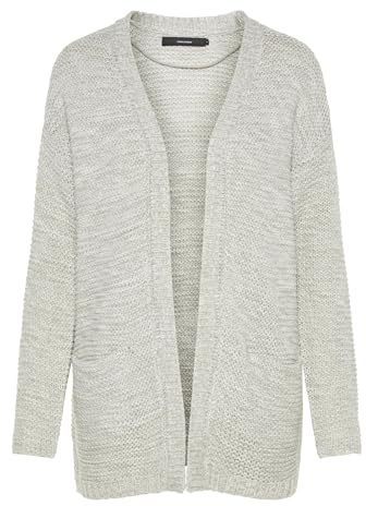 Vero Moda Vmno Name Ls Cardigan Noos, Chaqueta Punto Mujer, Gris (light Grey Melange), S