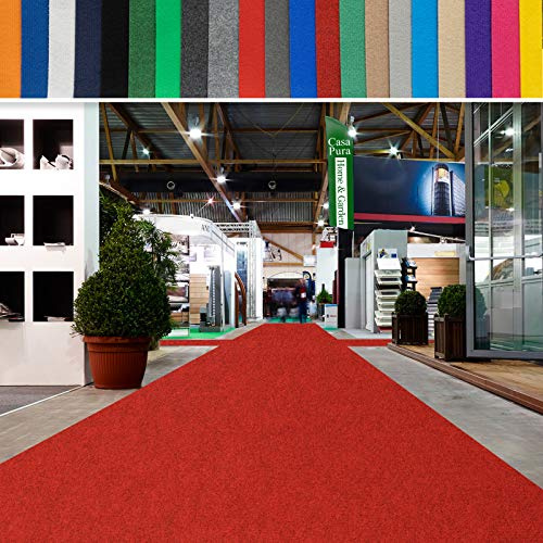 casa pura Messeteppich bis 40 m Länge - schwer entflammbar - Nadelfilz Meterware als Hochzeitsteppich Rollteppich Eventteppich VIP Teppich - Auslegware für Privat & Gewerbe (rot meliert, 100x1000 cm)