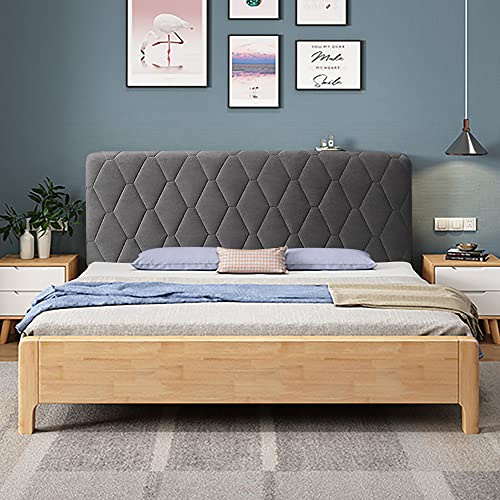 WSGJHB Bett Kopfteil Hussen/Bezug, Bettkopfteil Hussen Staubdichte Dehnbare Kopfteilbezug, Verdicken Baumwolle Kopfbedeckungen Abdeckung Baumwolle Kopfbedeckungen Kopfende 180cm Dunkelgrau