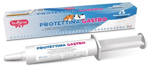 Buona Pet Protettina Gastro siringa da 30g, Mangime Complementare per Cane e Gatto, Supporto per la Funzione Gastrointestinale Superiore, Pasta Appetibile in Siringa Multirazione