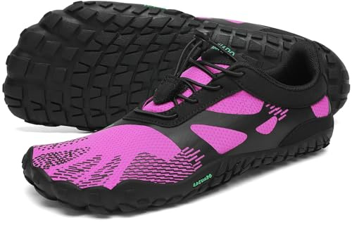 SAGUARO Unisex barfotaskor, trailskor, snabbtorkande vattensportskor, storlek 36–47, Iris lila, 39 EU