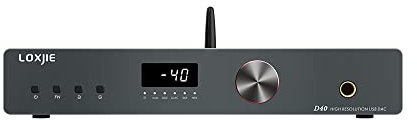 LOXJIE DAC D40 ad alta risoluzione e amplificatore per cuffie, chip 2xES9068AS, ingresso USB/ottico/coassiale/AES (EBU)/Bluetooth/I²s, MQA LDAC 24bit/96kHz, APTX, SBC, AAC, THD+N -122dB OPA1612