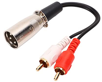 Elprico Câble Double RCA vers XLR, Câble Audio Stéréo 15 Cm XLR Mâle vers 2 RCA Câble Adaptateur Audio Stéréo pour Haut-Parleur Lecteur DVD Microphone