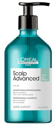 L'OREAL PROFESSIONNEL - Shampoing Anti-Gras enrichi en AHA - -78% de Sébum et +24% de Volume - Soin Dermo-Purifiant pour Cuirs Chevelus & Cheveux Gras - Sans Silicone - 500ml