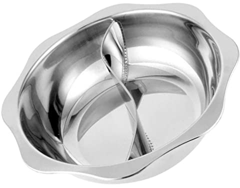 Alipis Pato Mandarín Caliente Olla Caliente de Acero Inoxidable Lados para Sopa Casa y Restaurante Olla para Sopa Shabu Shabu
